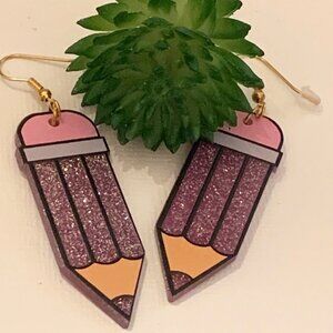 Pencil Earring, Teacher Appreciation Gift, Educator Earring, Teacher Earring